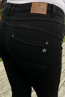 Karostar-Jeans-2-Med-Blingknappar-Dam-Black-6