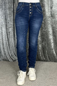 Karostar-Jeans-3-Med-Blingknappar-Dam-Blue-1