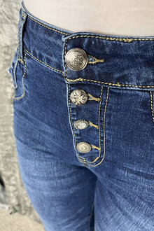 Karostar-Jeans-3-Med-Blingknappar-Dam-Blue-2