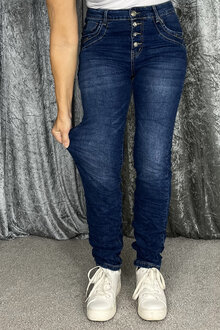 Karostar-Jeans-3-Med-Blingknappar-Dam-Blue-4