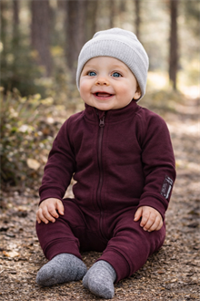 Lindberg Merino Overall Underställ Barn Plommon