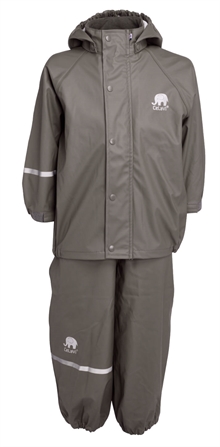 Celavi Basic Rainwear Set Grey Ofodrat regnset Barn