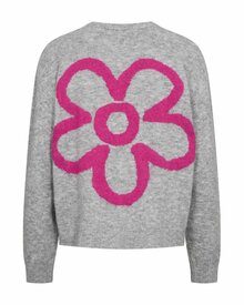 Nomas-Cardigan-Dam-Medium-Grey-Mel-W-Fuchsia-Purple-Freequent--Smilebutiken-5