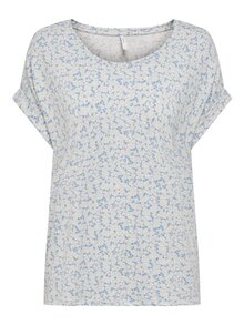 ONLY-Moster-T-shirt-Dam-Bla-Med-Blommor