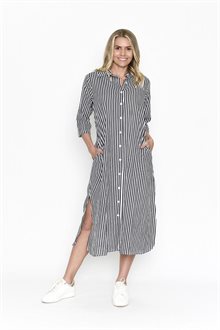 One Summer Sofia Skjortklänning 2 Dam Stripe Navy