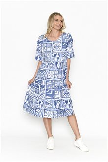 One Summer Yvonne Klänning Dam Block Blue