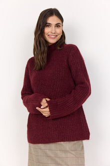 Soyaconcept-Torino-8-Stickad-Troja-Dam-Dark-Red-Melange-1