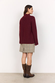 Soyaconcept-Torino-8-Stickad-Troja-Dam-Dark-Red-Melange-2