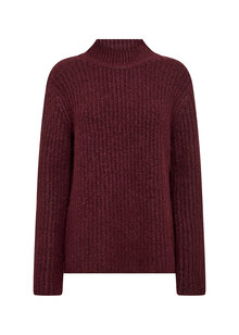 Soyaconcept-Torino-8-Stickad-Troja-Dam-Dark-Red-Melange-3