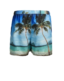 Sunset Swim Shorts Navy Blazer Badshorts Herr Back