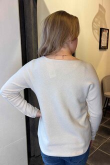 Vivichy Mimmi V-ringad Tröja Dam Beige