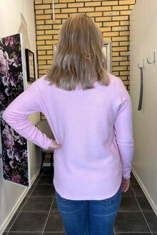 Vivichy Mimmi V-ringad Tröja Dam Light Pink