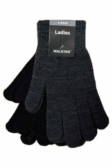 Wiges 3-pack Magiska Fingervantar Dam Mörkgrå