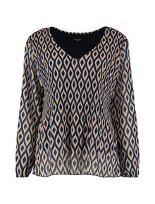 Zabaione-Jule-V-ringad-Blus-Dam-Navy-1