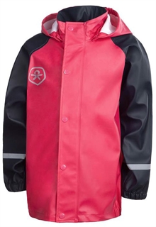 Color Kids Batu PU Jacket Bright Rose Ofodrad Regnjacka Barn